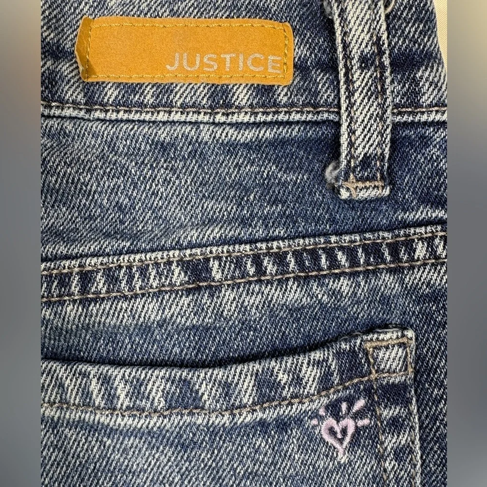 Justice Girls Patched Mini Mom Jeans | Size 12